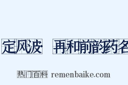 定风波·再和前韵药名是什么意思的图片